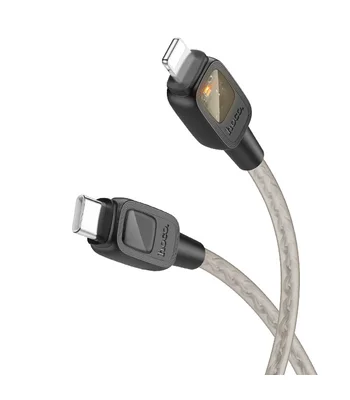 Дата кабель Hoco U124 Stone silicone Power-off Type-C to Lightning Black