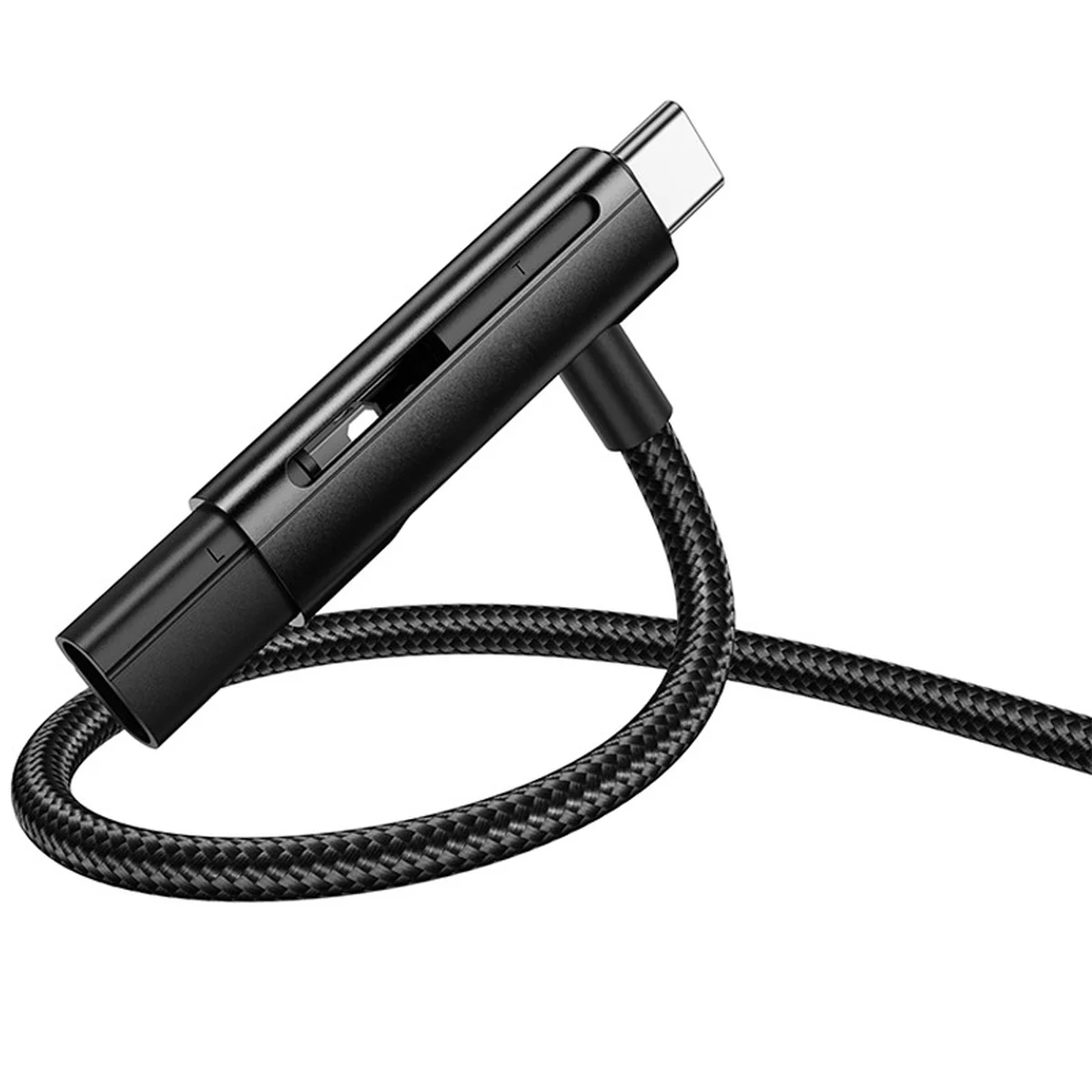 Дата кабель Hoco U135 Incredible 2in1 Type-C to Lightning/Type-C (1m) Black