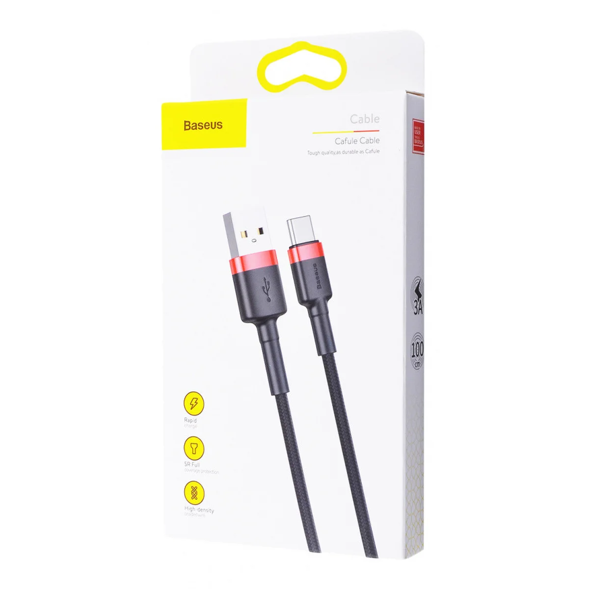 Дата кабель Baseus Cafule Type-C Cable 3A (1m) Красный / Черный