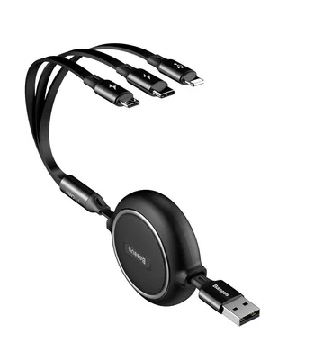 Дата кабель Baseus Golden Loop 3-in-1 (1.2m) Черный