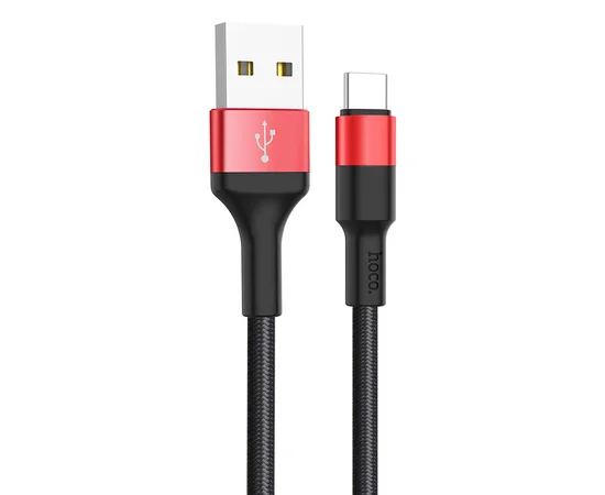 Дата кабель Hoco X26 Xpress Type-C Cable (1m) Черный / Красный