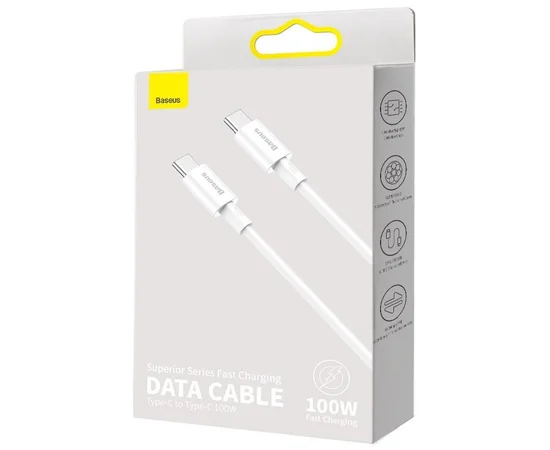 Дата кабель Baseus Superior Series Fast Charging Type-C to Type-C PD 100W (1m) (CATYS-B) Белый