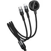 Дата кабель Hoco CW64 3in1 Type-C to iWatch/Lightning/Type-C 15W (1.2m) Black