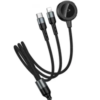 Дата кабель Hoco CW64 3in1 Type-C to iWatch/Lightning/Type-C 15W (1.2m) Black