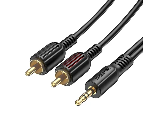 Аудио кабель Borofone BL11 3.5mm to double RCA Черный