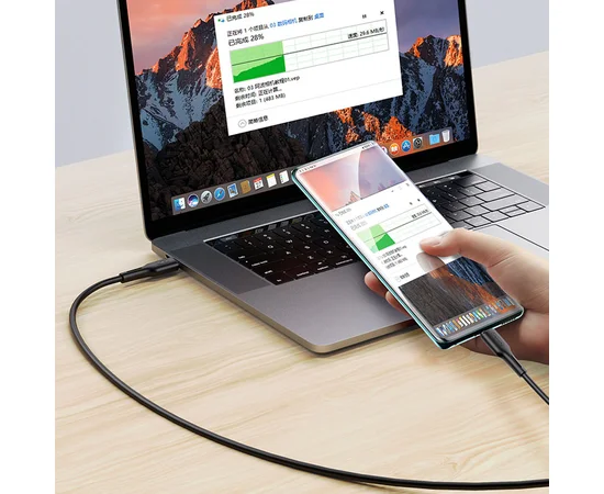 Дата кабель USAMS US-SJ459 U43 Type-C to Type-C 100W PD (1.2m) Черный