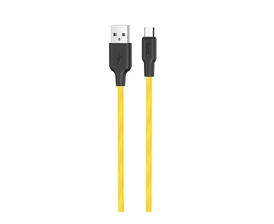 Дата кабель Hoco X21 Plus Silicone MicroUSB Cable (0.25m) Black / Yellow