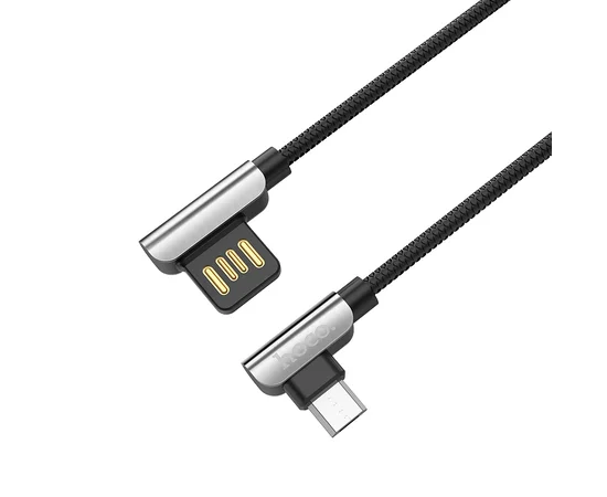 Дата кабель Hoco U42 Exquisite Steel Micro USB Cable (1.2m) Черный