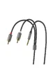 Аудио кабель Aux Hoco UPA10 Lotus Double RCA Audio 3.5 mm (1,5м) Серый