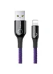 Дата кабель Baseus C-shaped (со световым индикатором) USB to Lightning 2.4A (1m) Фиолетовый