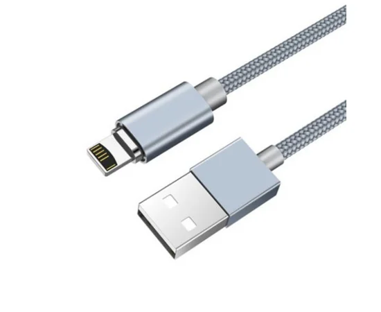 Дата кабель Hoco Magnetic U40А плетеный USB to Lightning (1m) Серый