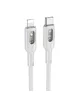 Дата кабель Hoco U120 Transparent explore intelligent power-off PD 27W Type-C to Lightning (1.2m) Gray