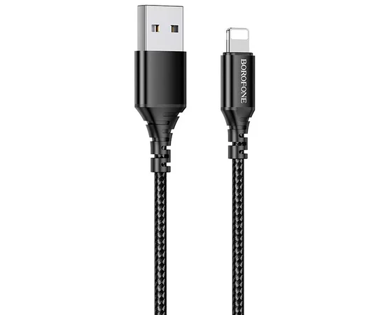 Дата кабель Borofone BX54 Ultra bright USB to Lightning (1m) Черный