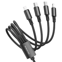 Дата кабель Borofone BX72 USB to 4in1 (Type-C/Type-C/MicroUSB/Lightning) (1m) Черный