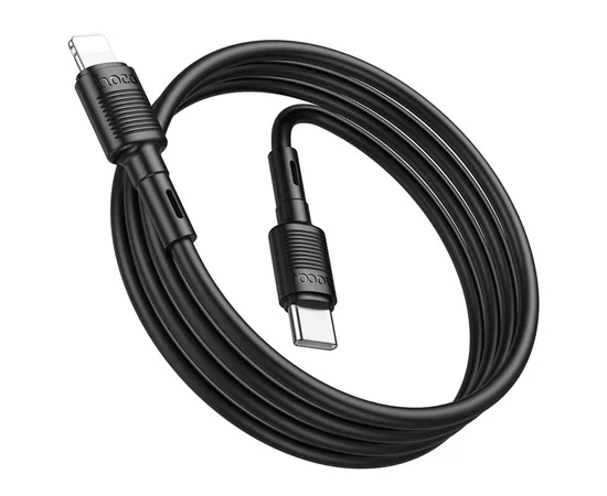 Дата кабель Hoco X83 Victory PD 20W Type-C to Lightning (1m) Black