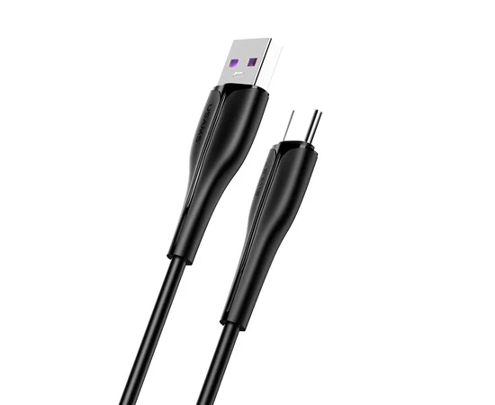 Дата кабель Usams US-SJ376 U38 Type-C 5A Fast Charging & Data Cable 1m Черный