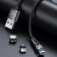 Дата кабель USAMS US-SJ472 U59 Lightning Rotatable Magnetic (1m) Черный