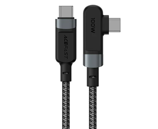 Дата кабель Acefast C5-03 USB-C to USB-C 100W right angled aluminum alloy (1m) Black