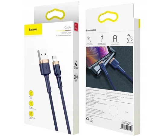 Дата кабель Baseus Cafule Lightning Cable 1.5A (2m) (CALKLF-C) Золотой / Синий