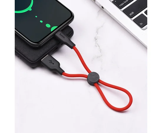 Дата кабель Hoco X21 Plus Silicone Lightning Cable (0.25m) Black / Red