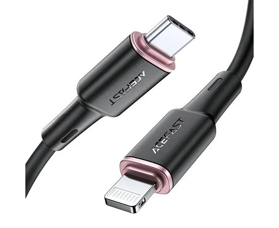 Дата кабель Acefast MFI C2-01 USB-C to Lightning zinc alloy silicone (1m) Black