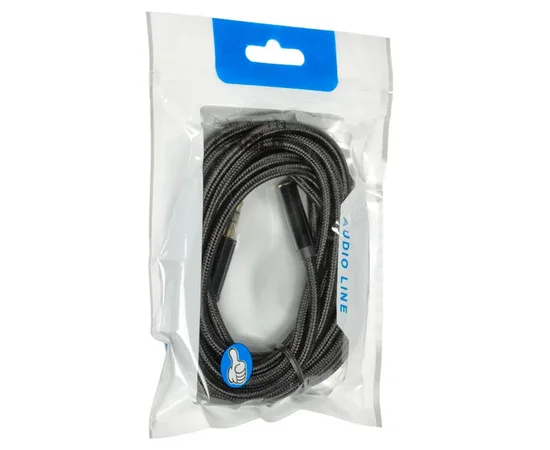 AUX удлинитель ткань металл 2 pin 1.5м Черный