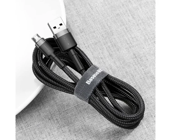 Дата кабель Baseus Cafule MicroUSB Cable 2.4A (1m) Серый / Черный