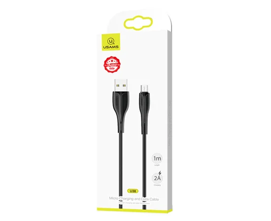 Дата кабель Usams US-SJ373 U-38 USB to MicroUSB 2A (1m) Черный