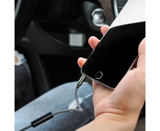 Аудио кабель Aux Hoco UPA04 With Mic (1m) Черный