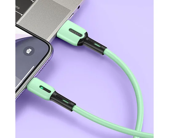 Дата кабель Usams US-SJ431 U51 Silicone USB to Lightning (1m) Мятный