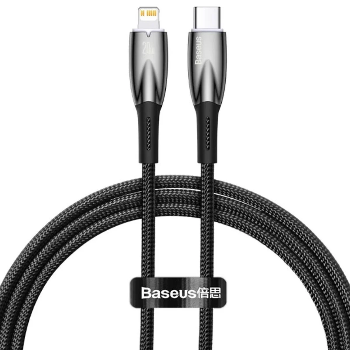 Дата кабель Baseus Glimmer Series Fast Charging Data Cable Type-C to Lightning 20W 1m (CADH000001) Black