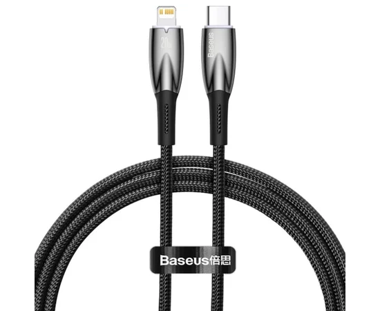 Дата кабель Baseus Glimmer Series Fast Charging Data Cable Type-C to Lightning 20W 1m (CADH000001) Black