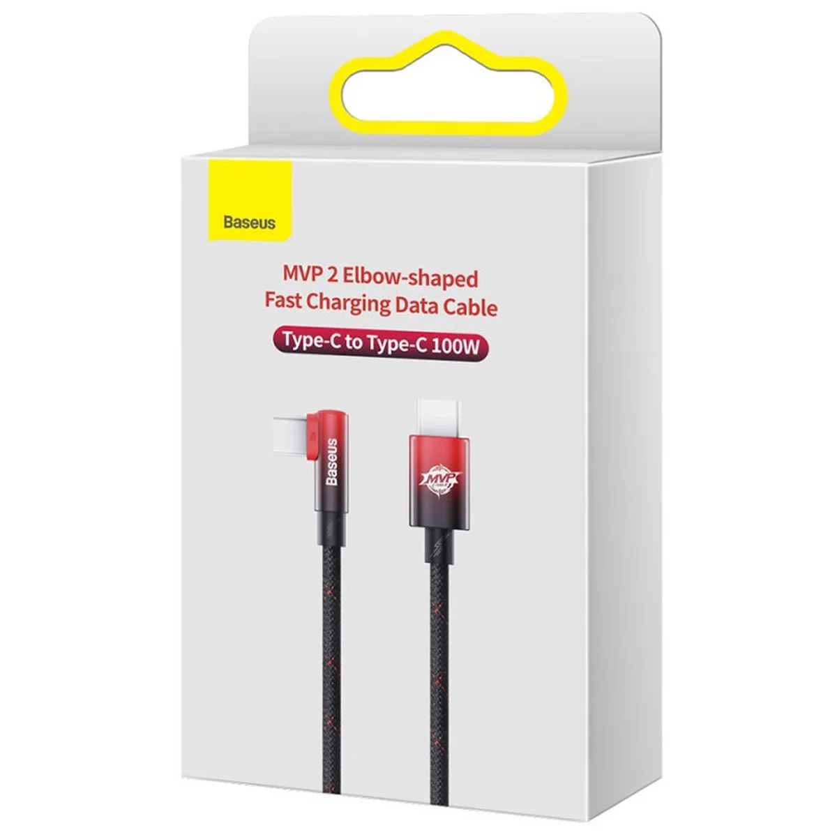 Дата кабель Baseus MVP 2 Elbow-shaped Type-C to Type-C 100W (2m) (CAVP000720) Black / Red