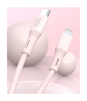 Дата кабель Hoco X97 Crystal color Type-C to Lightning 20W (1m) Light pink