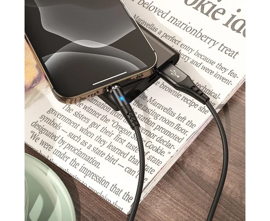 Дата кабель Hoco X60 Silicone Magnic USB to Lightning (1m) Черный