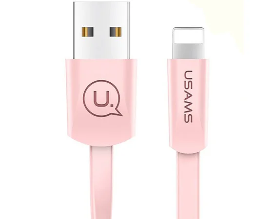 Дата кабель USAMS US-SJ199 USB to Lightning 2A (1.2m) Розовый