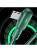 Дата кабель USAMS US-SJ457U57 Type-C Dual Right-angle Cable With Colorful Light (1.2m) Зеленый