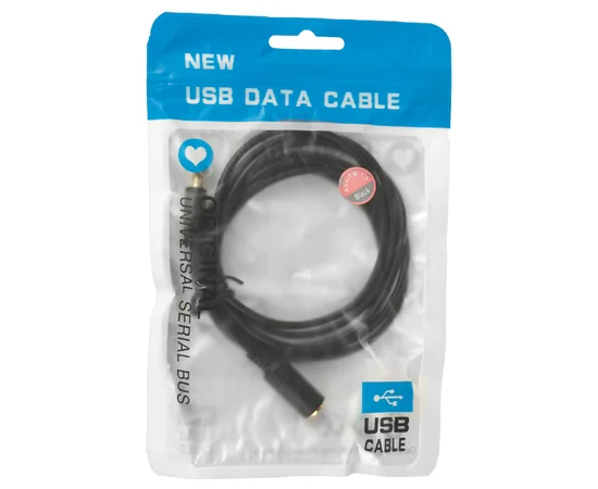 Удлинитель AUX 2 pin male-female (1.5m) Черный