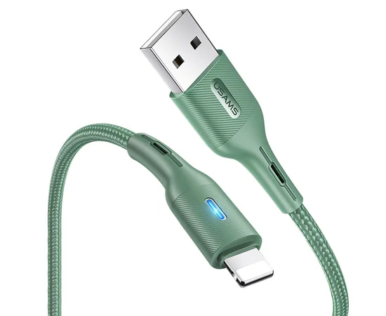 Дата кабель USAMS US-SJ425 U-Bob Series USB to Lightning Smart Power-off Cable (1.2m) Зеленый
