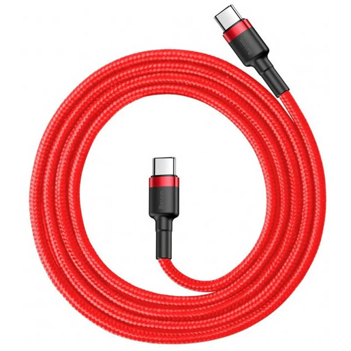 Дата кабель Baseus Cafule Type-C to Type-C Cable PD 2.0 60W (2m) (CATKLF-H) Червоний