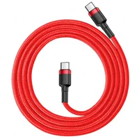 Дата кабель Baseus Cafule Type-C to Type-C Cable PD 2.0 60W (2m) (CATKLF-H) Червоний