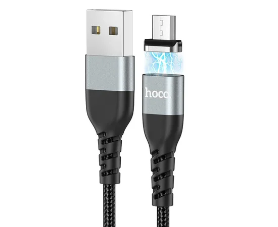 Дата кабель Hoco U96 "Traveller magnetic" MicroUSB (1.2m) Черный