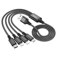 Дата кабель Hoco X76 4in1 2xLightning + Type-C + MicroUSB (1m) Black