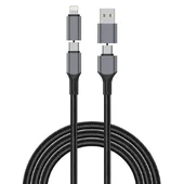 Дата кабелю WIWU Wi-C085 Raptor Pro 2in2 USB-A + USB-C/Type-C для Lightning (1m) Black