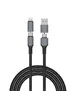Дата кабель WIWU Wi-C085 Raptor Pro 2in2 USB-A + USB-C/Type-C to Lightning (1m) Black