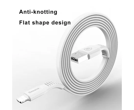 Дата кабель Baseus Tough USB to Lightning 2A (1m) Белый