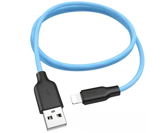 Дата кабель Hoco X21 Plus Silicone Lightning Cable (1m) Black / Blue