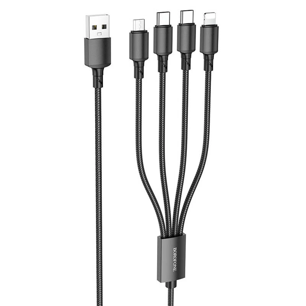 Дата кабель Borofone BX72 USB to 3in1 (1m) Черный