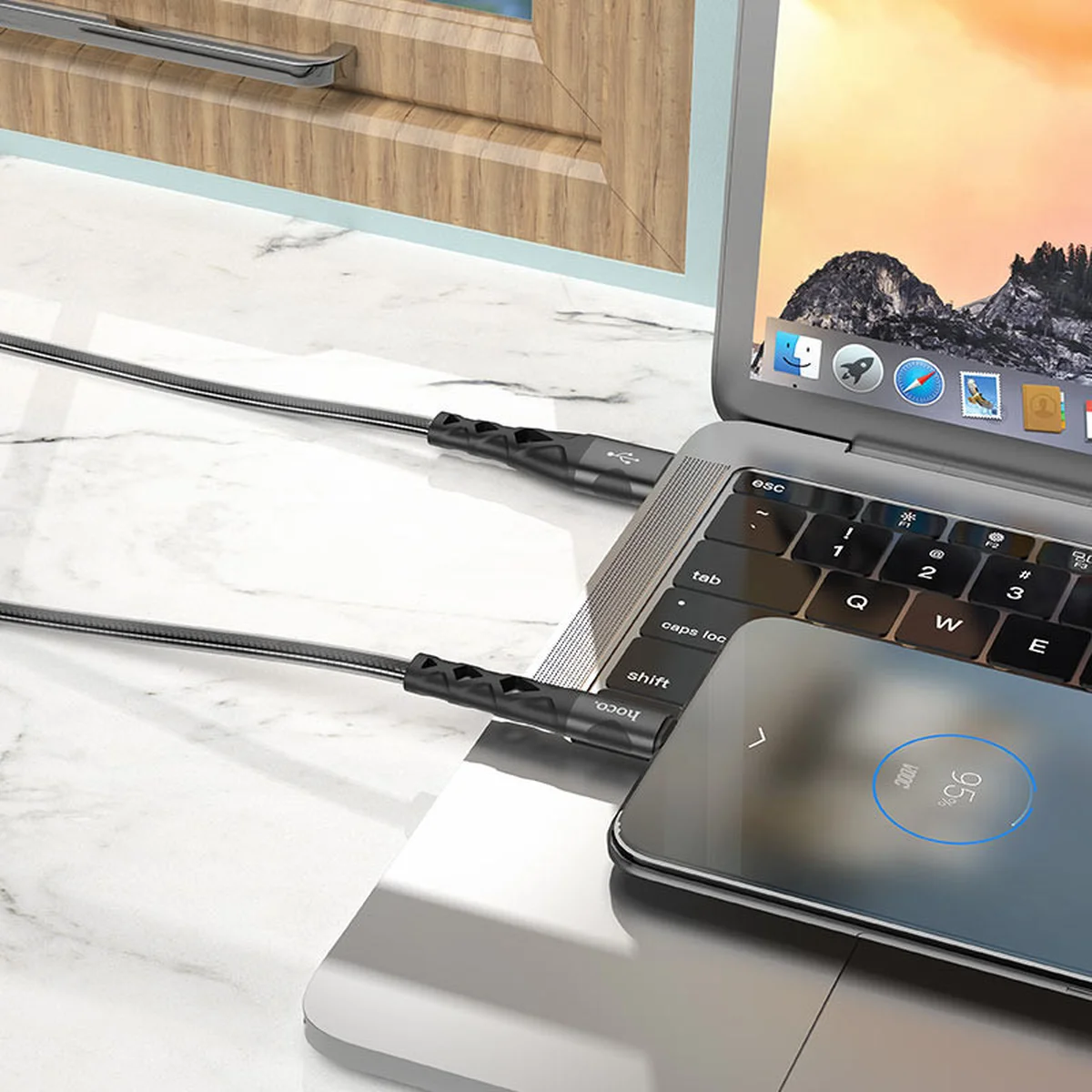 Дата кабель Hoco U105 Treasure USB to MicroUSB (1.2 m) Чорний