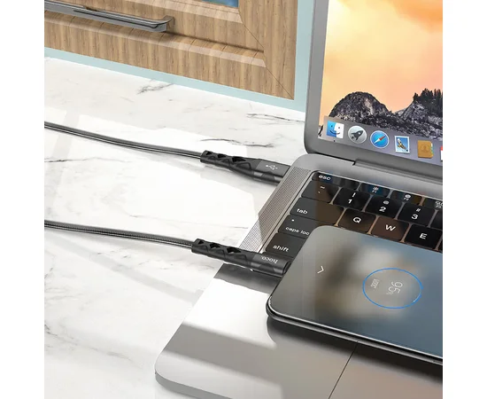 Дата кабель Hoco U105 Treasure USB to MicroUSB (1.2 m) Черный